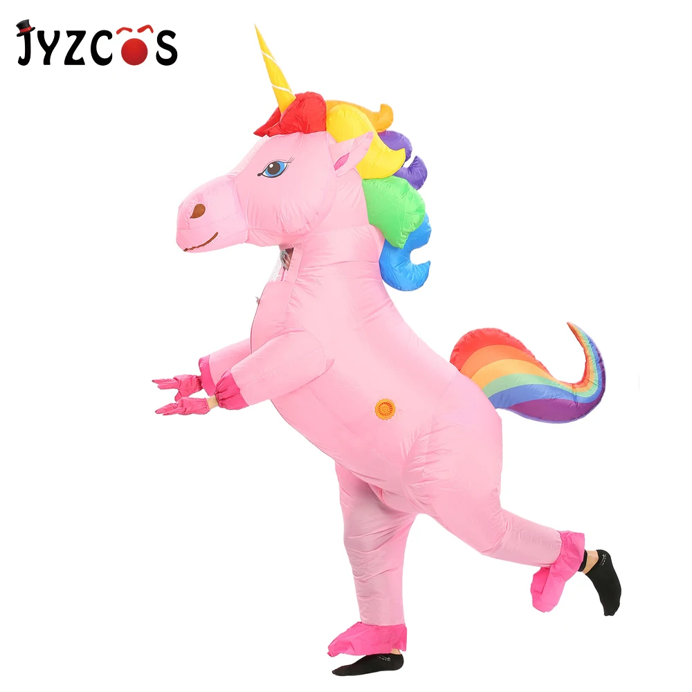 JYZCOS надувной костюм единорога для взрослых и детей радужные костюмы на Хэллоуин