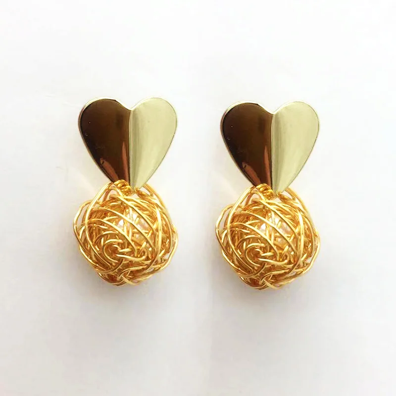 Серьги, новинка, женская подвеска, сетка, красная подвеска, серьги, Преувеличенные, женские серьги, геометрические ювелирные изделия, Круглые Подвесные Украшения, Аксессуары - Окраска металла: ER012