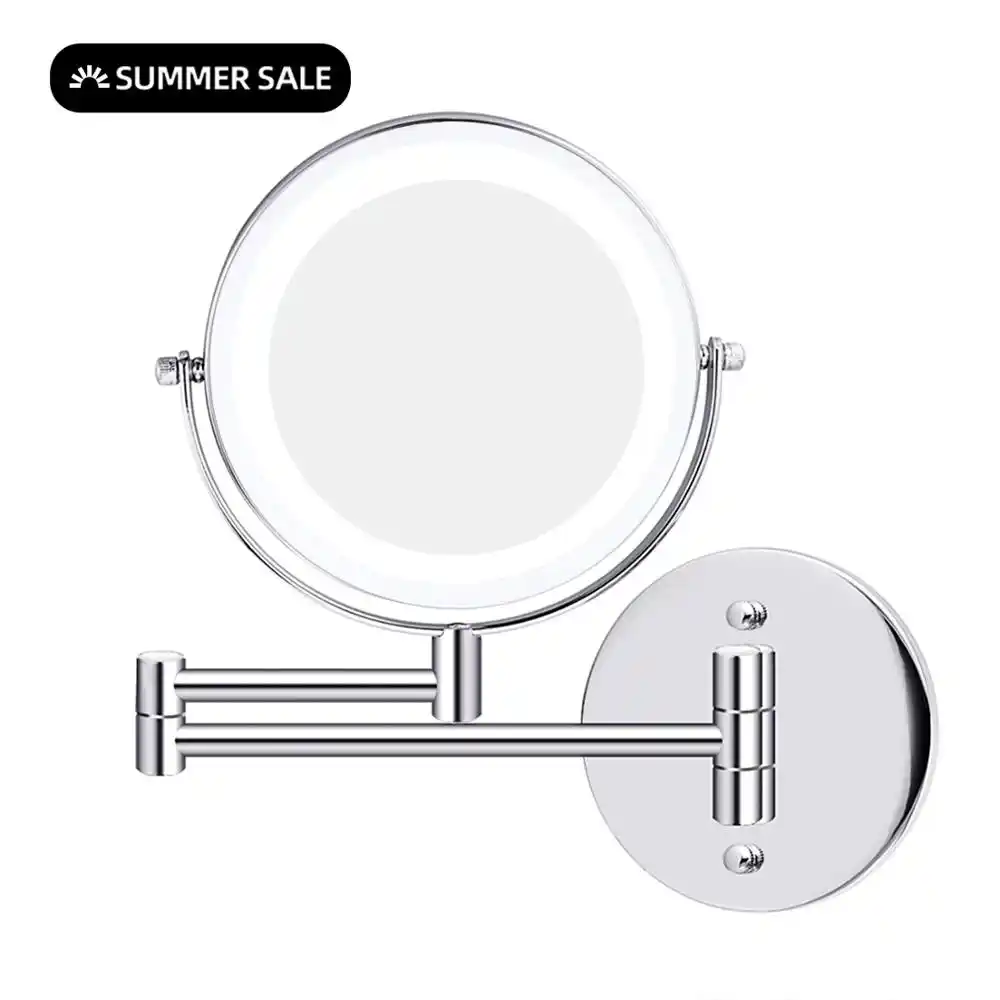 Led Double Sided Magnifying Makeup Mirror 6 7 Diameter 1x 5x Adjustable Wall Mounted 360 Rotating Extendable Swivel Mirror Bath Mirrors Aliexpress Led Double Sided Magnifying Makeup Mirror 6 7 Diameter 1x 5x Adjustable Wall Mounted 360 Rotating Extendable Swivel Mirror Bath Mirrors Aliexpress