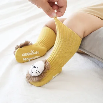 

3pcs/lot Spring Summer Babies' Socks Cartoon Animal Anti-slip Learner Newborns Baby Floor Socks Stereo Doll Children Socks