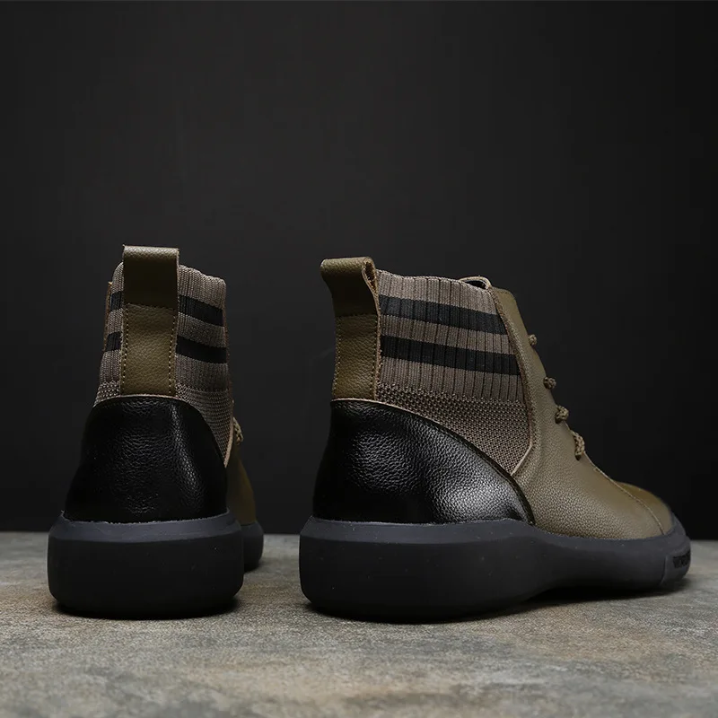 

2019 Sports Men's Boot Fashion Casual Versatile New Style Winter round-Toe Warm Full-grain Leather Martin Boots
