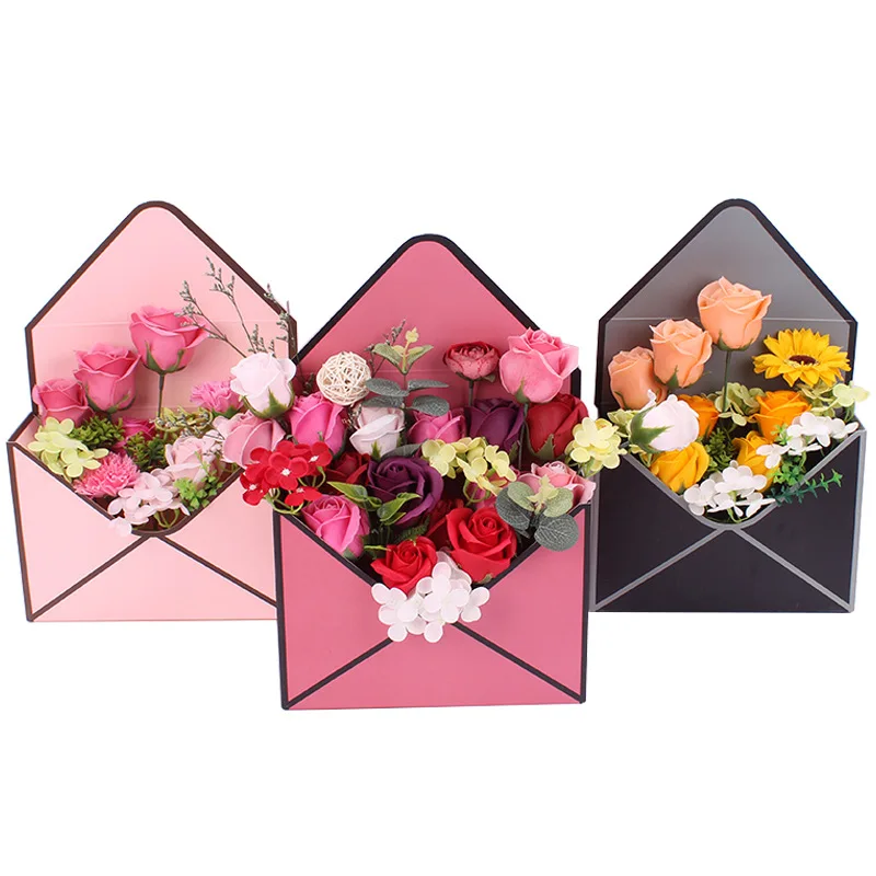 1pcs envelope fold flower box paper flowers wrapping flower gift box party 2_7 