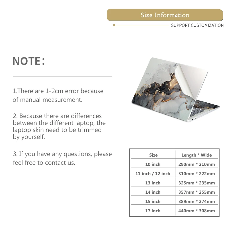 Laptop Skins Sticker Cover Notebook Skin 13.3"14"15.6"17.3"Vinyl Stickers for Macbook/Lenovo/Asus/HP/Dell Laptop wallpaper Decal