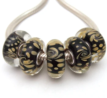 

JGWG1308 5X 100% Authenticity S925 Sterling Silver Beads Murano Glass beads Fit European Charms Bracelet diy jewelry Lampwork