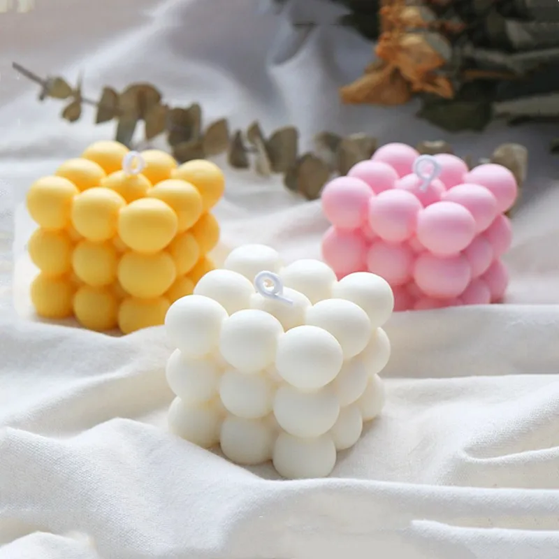 6 даже кубической формы силиконовые формы DIY подсвечник, мыло, мусс, глина, сухой Pez плесень ювелирные украшения плесень