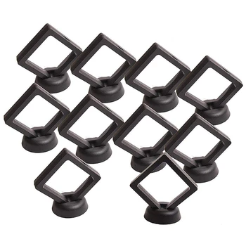 

Coin Display Box - Set of 20 3D Floating Frame Display Holder with Stands for Challenge Coins, AA Medallions, Jewelry, Black, 2.