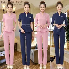 Униформа для салонов красоты косметичка одежда эластичный Массаж Спа Скрабы медицинская униформа для женщин косметичка Униформа платья AS026