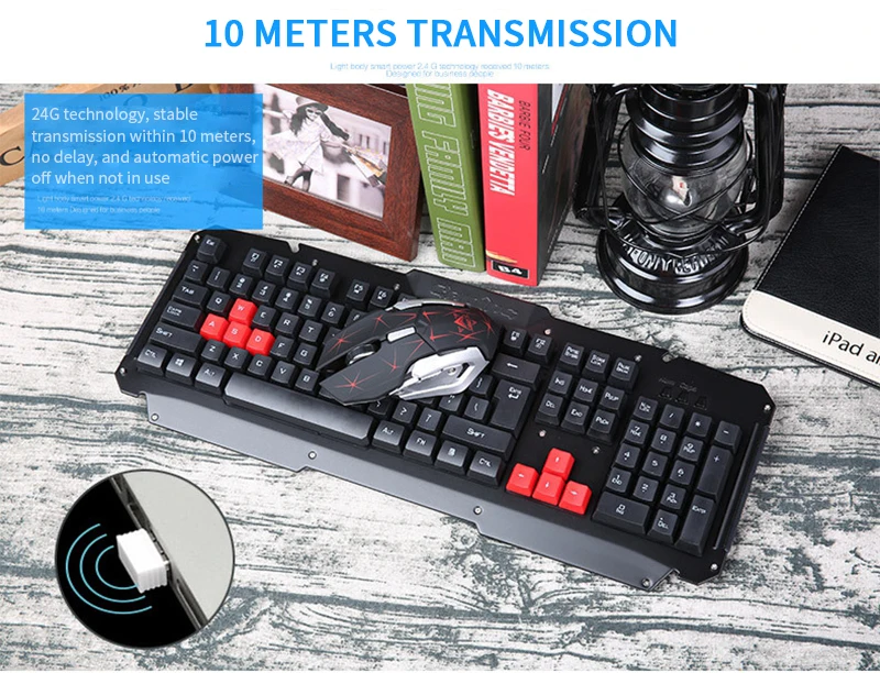 Игровая клавиатура teclado mikey mouses для ПК беспроводная и мышь настройка игр набор