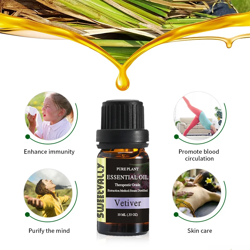 

Sweetvally Natural Aromatherapy Fragrance Essential Oil Vanilla Citronella Vetiver Ylang Relax Fragrance Oil Diffuser Burner