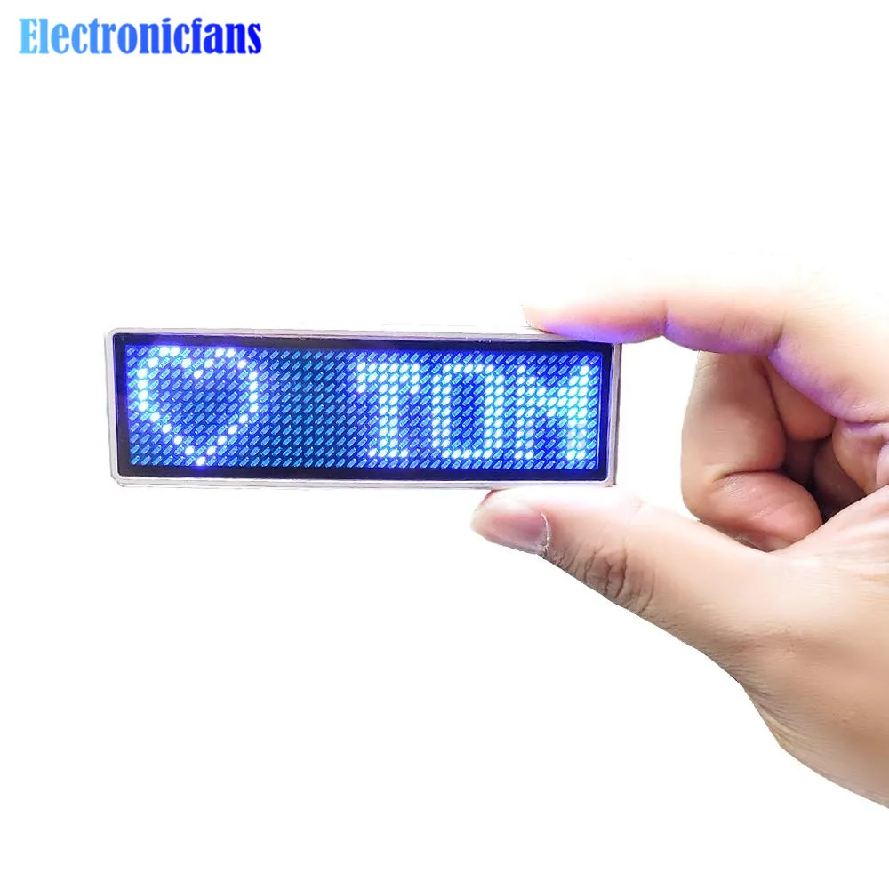 Pantalla LED Programable Recargable | Etiqueta De Nombre Digital Con Mensaje Deslizante | Tablero Publicitario Rojo