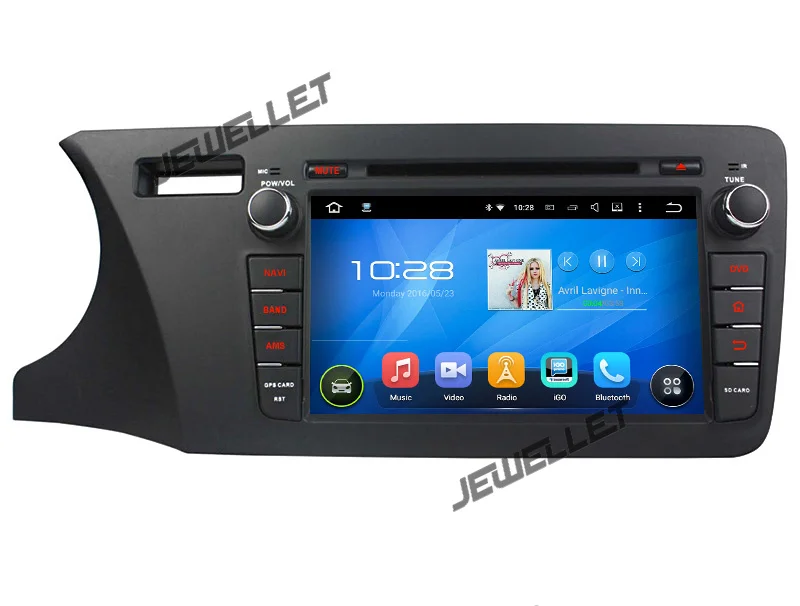 Четырехъядерный 1024*600 HD экран Android 9,0 автомобильный DVD gps Радио Навигация для Honda city- с 4G/Wifi, DVR OBD зеркальное соединение