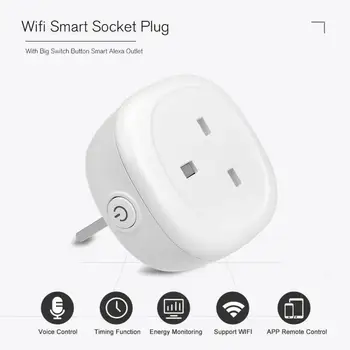 

Newest Smart Home Power Socket WiFi Remote Share Control UK Plug Alexa Voice Timer Smart Plug Home Automation With Google Home