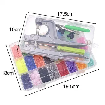 

U Shape Fastener Snap Pliers KAM Button + 360 Pcs T5 Plastic Resin Snap Button Press Stud Cloth Button Press Machine Sewing Tool