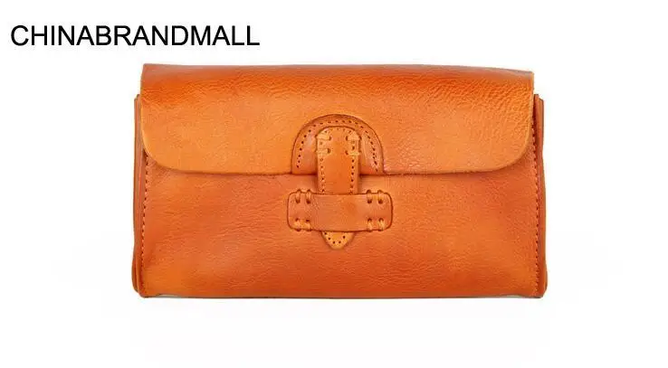 

Genuine leather vintage cow skin women long purse handmade wallet