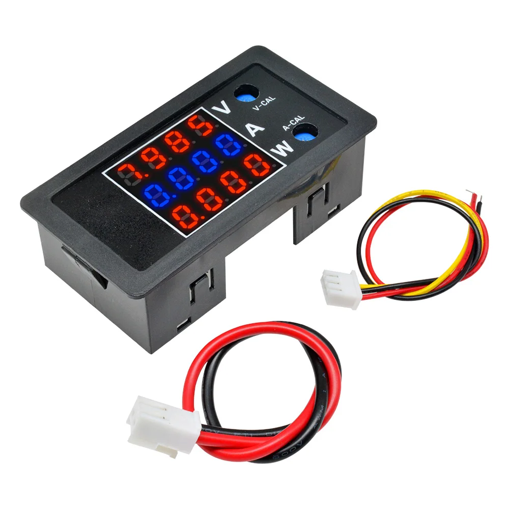 Red Blue Red DC 0-100V 10A 1000W цифровой светодиодный Вольтметр Амперметр ваттметр Напряжение ток Питание энергии метр тестер с ЖК-экраном звуковой сигнал тревоги монитор - Цвет: Red Blue Red
