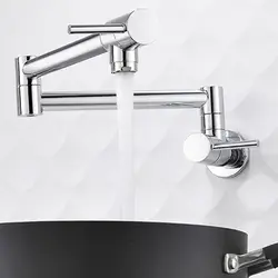 Кухонная раковина прочный складной кран для холодной воды двойной переключатель настенный домашний полированный вращающийся 360 градусов