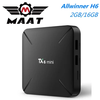 

MAAT TX6 Mini Android 9.0 Smart TV Box Allwinner H6 Quad Core Set Top Box 2GB Ram 16GB Rom 2.4G Wifi 4K Media Player TX6Mini
