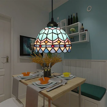 

20CM Tiffany Pendant Light Blue Corridor Aisle Lights Balcony Porch Creative Pendant Lights