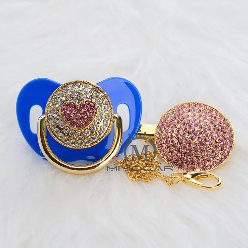 MIYOCAR BLING разноцветный розовый успокоитель в форме сердечка и пустышка Клип уникальный дизайн для ребенка SGS сертификат Безопасный и уникальный AH-3 - Цвет: AH-6 0-6M
