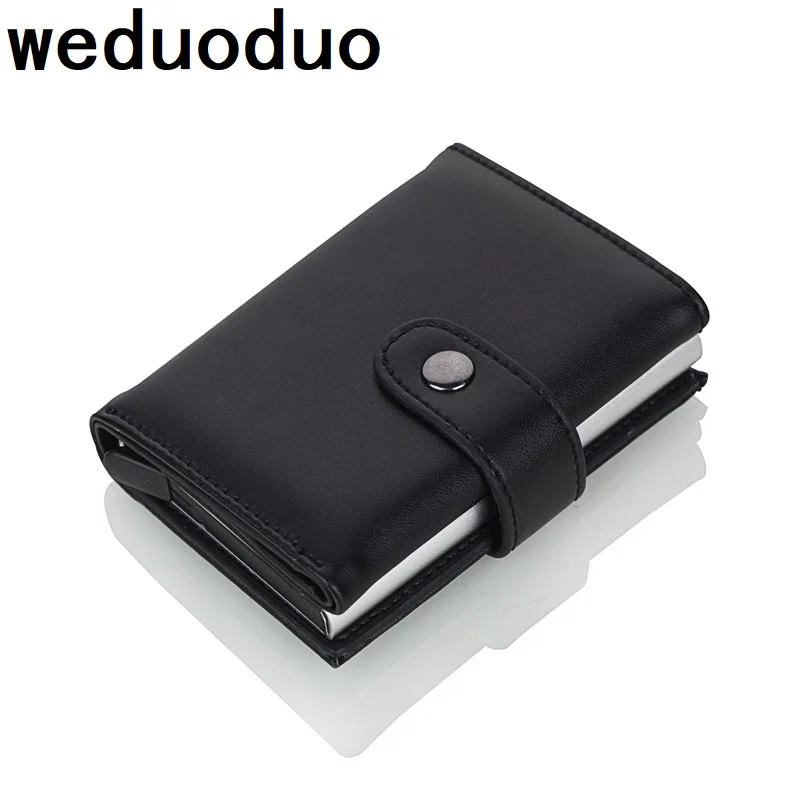 Comprar Weduoduo 2019 de alta calidad de cuero PU titular de la tarjeta de crédito RFID titular de la tarjeta RFID nuevo diseño de tarjetas bancarias de bolsillo de la tarjeta de visita