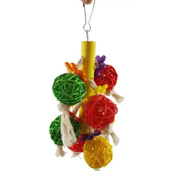 6 Pcs/set Pet Birds Swing Toys Parrots Chewing Hanging Perches Bells Small Parakeets Parrot Cage Bite Climbing Rope Toy 4