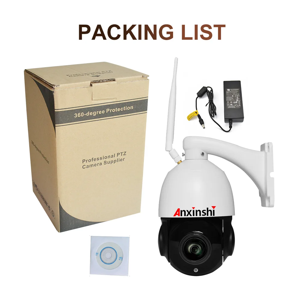  5MP 20X Optical Zoom WIFI PTZ High Speed Dome IP Camera 2MP Wireless Outdoor Audio onvif P2P IR 120