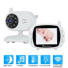 3.5 Inch LCD Screen Video Wireless Baby Monitor Security Camera IR Night Vision Voice Call Babyphone With Temperature Monitoring