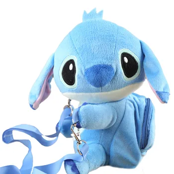 

22cm Disney Lilo & Stitch Cute Plush Messenger Bag Girl Heart Shoulder Bag Net Red Cartoon Small Backpack Girls Toys Gifts