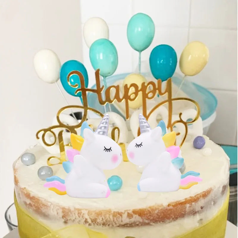 Мини Единорог торт украшение помпон облако Радуга бисера милые для торта топпер для свадьбы День рождения украшение для детей сувениры Поставки