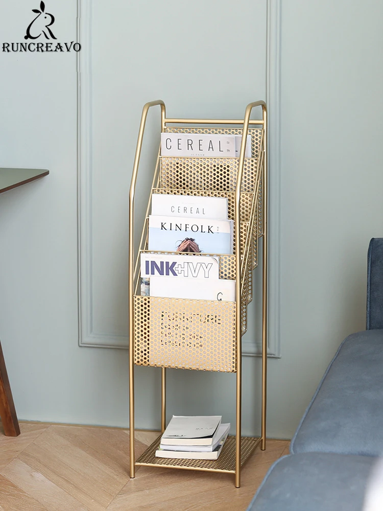 Nordic Metal Magazine Rack Floor Newspaper Rack Corporate Flyer Display