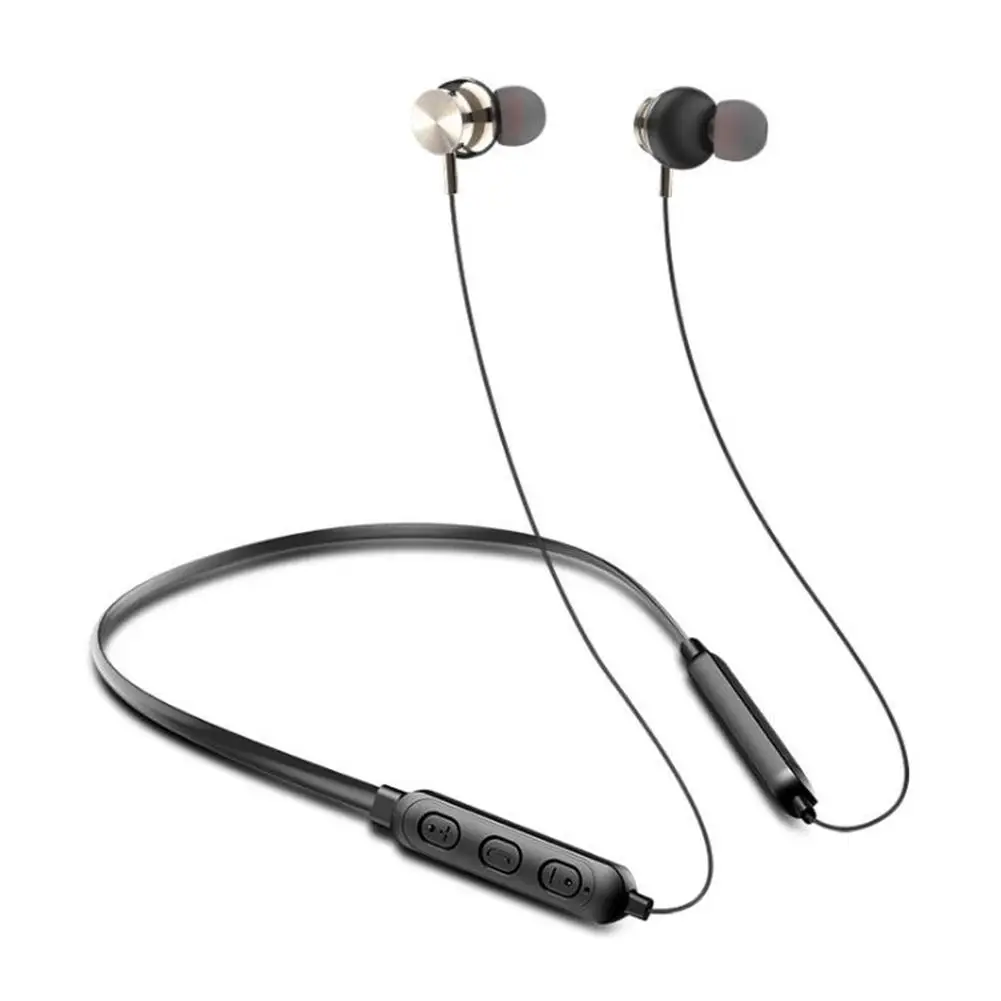 Black Bluetooth-гарнитура с креплением на шею, Bluetooth 5,0, стерео, висячая шея, беспроводная Спортивная гарнитура с длительным временем ожидания, Спортивная гарнитура, игровая гарнитура - Цвет: Black
