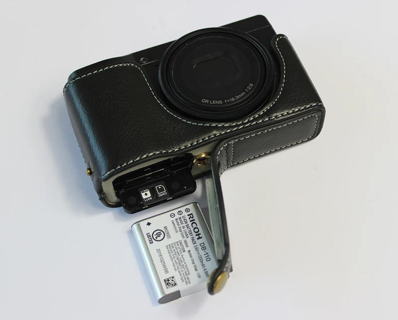 Чехол из натуральной кожи для камеры Ricoh GRIII GR3 GR MarkIII портативный полуфутляр с батарейным отсеком из натуральной кожи