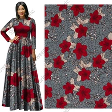 Хлопковые африканские материалы цветок Печатный воск голландская ткань Высококачественная Анкара Гана Холланд настоящий для вечерние платья 6 ярдов