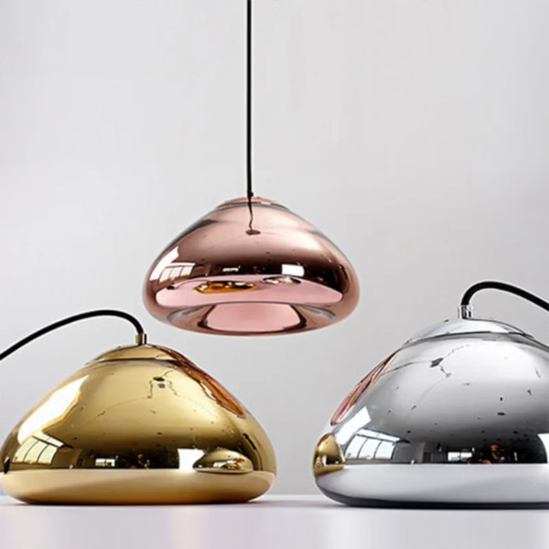 

Nordic creative brass bowl plating glass pendant light cafe bar table club hotel restaurant hanging lamp