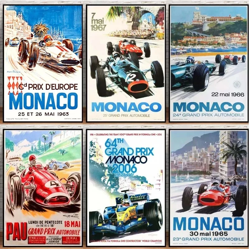 Hot Champion World Grand Prix Retro Monaco 64th Super Motor Car Diamond Painting Cross Stitch Embroidery DIY Mosaic Home Decor | Дом и сад