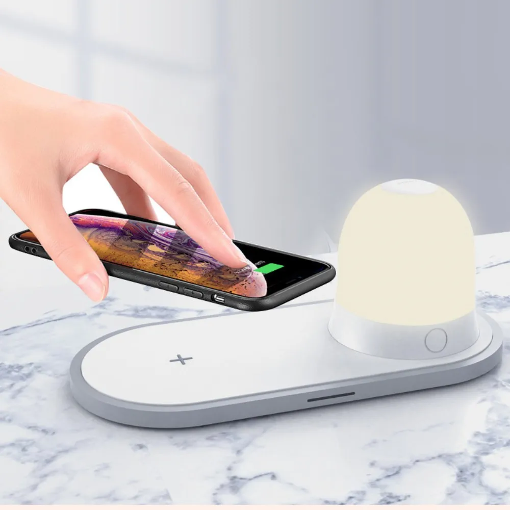 Беспроводное зарядное устройство с функцией ночного освещения для iPhone11 airpods2 pro