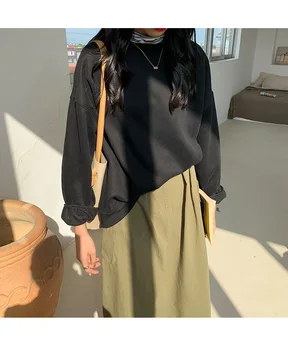 

Solid color sweatshirt autumn and winter women's sweatshirt casual hoodie