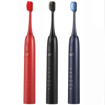 

Electric Toothbrush 3 Replacement Brush Heads Battery Sonic Teeth Waterproof Deep Cleaning Included Soft-Bristle