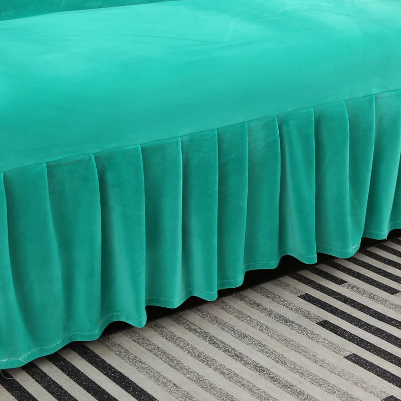 Slipcover Elastic Plush Fabric Sofa Cover Tight Wrap All-inclusive Elastic Couch Cover with Skirt Armless Home Furniture Covers