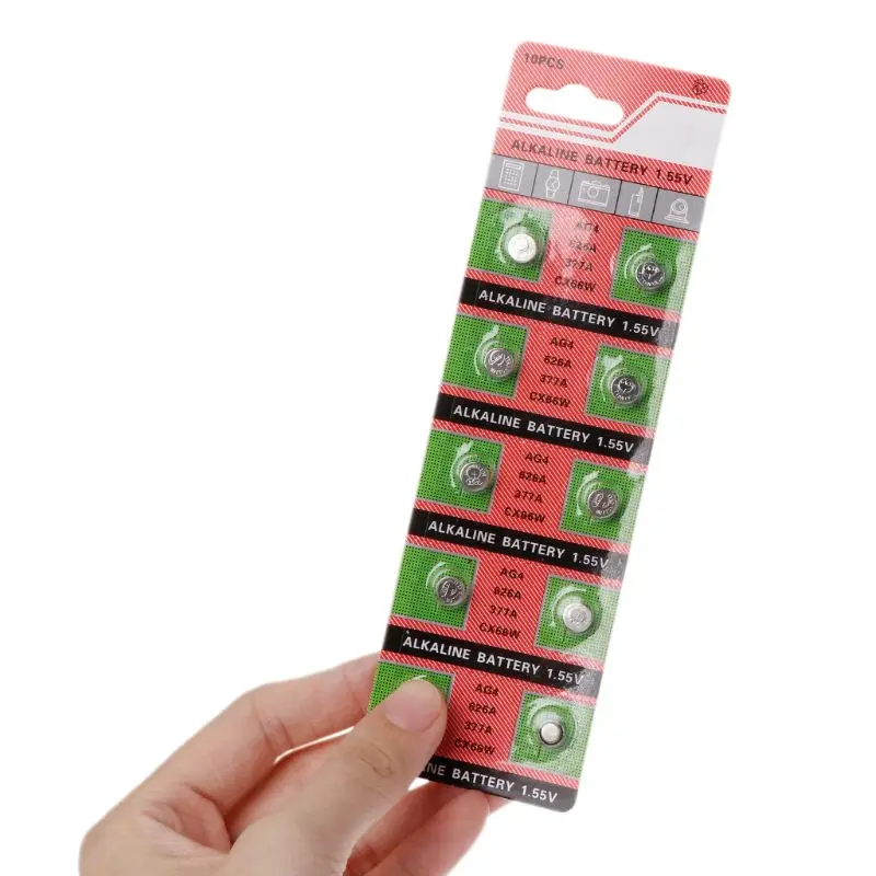 

10PCS Watch Coin Battery AG4 377A 377 LR626 SR626SW SR66 LR66 Button Cell Batteries Toys Remote Camera