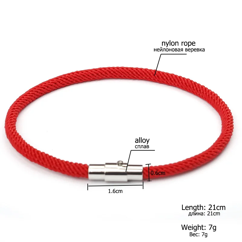 NIUYITID Red Thread Bracelet Women Men Silver Color Magnetic Buckle Charm Girl's Gift Jewellery Price pulsera roja