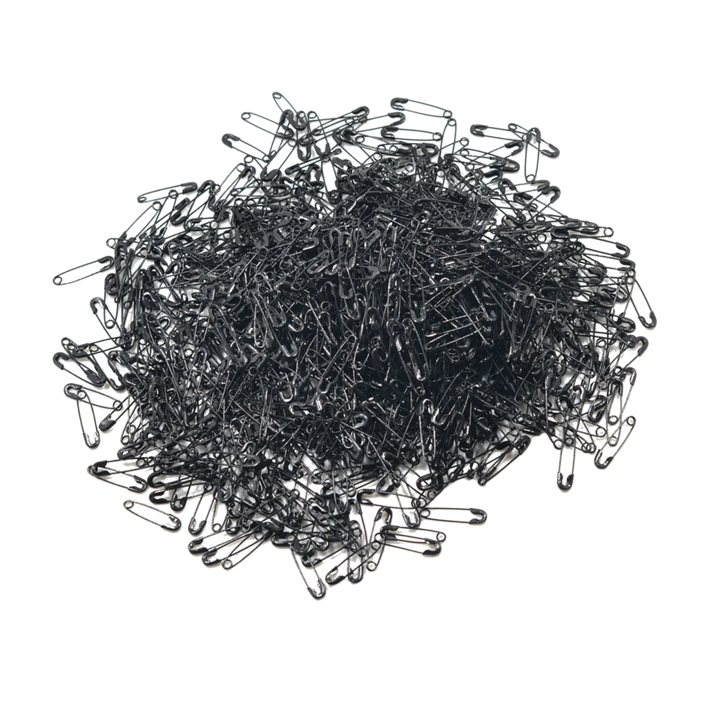1000x Mini Tags Safety Pins Jewelry Making Accessories Findings Black 19mm