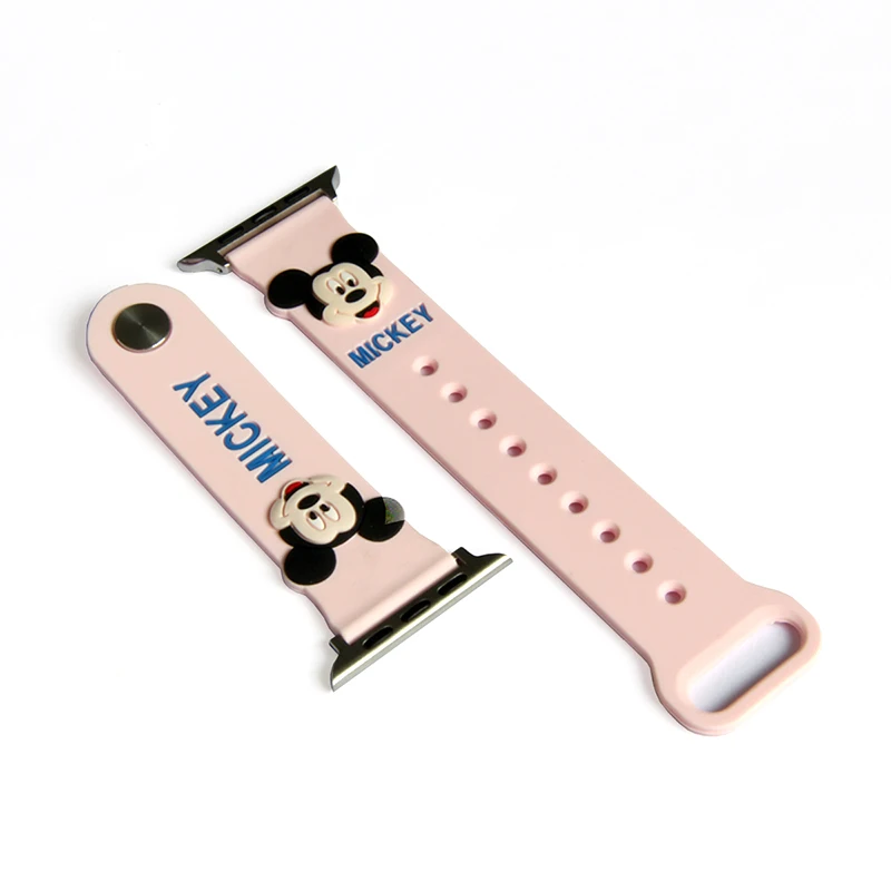 UEBN силиконовый ремешок для Apple Watch 4 44 мм 40 мм ремешок для Apple watch series 4 3 2 кролик мультфильм Микки Ремешок Браслет - Цвет ремешка: 1