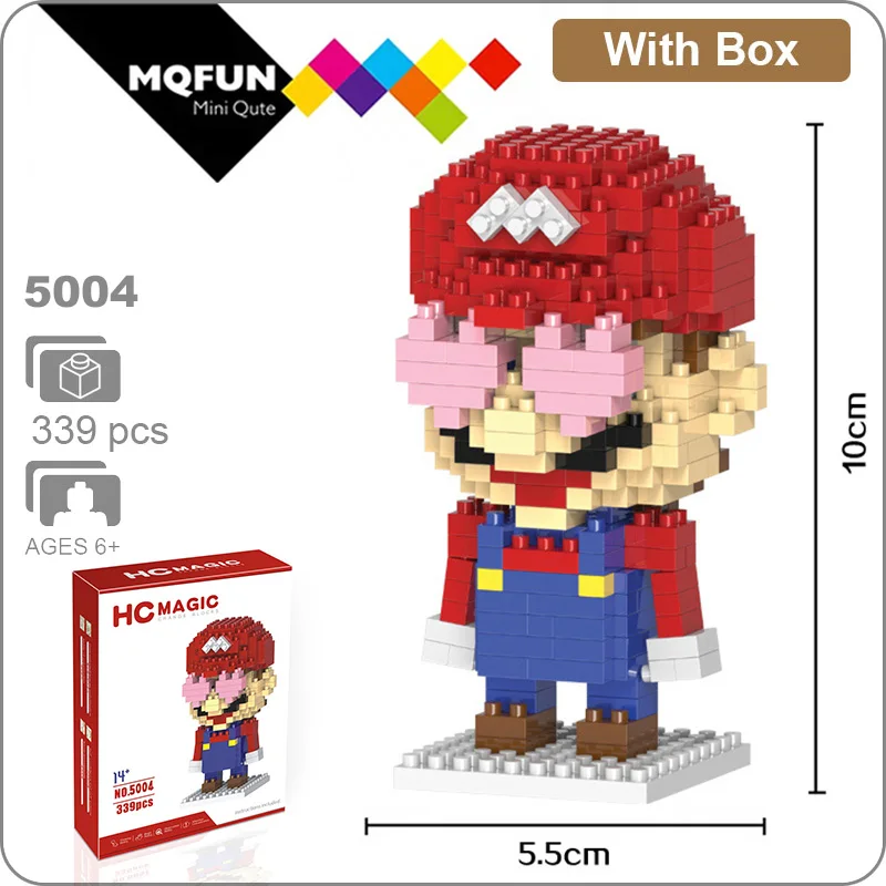 HC мультфильм Супер Марио Йоши Toad Wario Bowser принцесса пластиковые строительные блоки кирпичи игры DIY 3D сборки модель обучающая игрушка