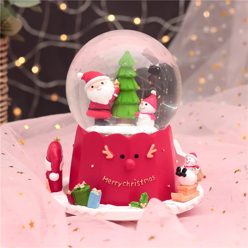 13*17 см снежное освещение Хрустальные Глобусы Стекло Рождественская музыкальная шкатулка стекло украшение дома Кофейня Рождественский подарок на день Святого Валентина