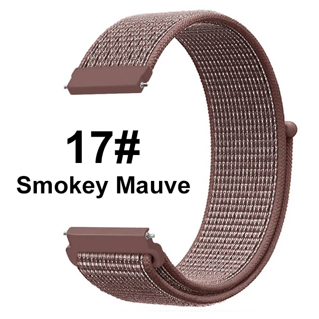 Ремешок для Galaxy Watch 46 мм, нейлоновый сменный спортивный ремешок для Galaxy Watch 42, застежка для браслета на липучке для активных часов 2 1 - Цвет ремешка: Smokey Mauve