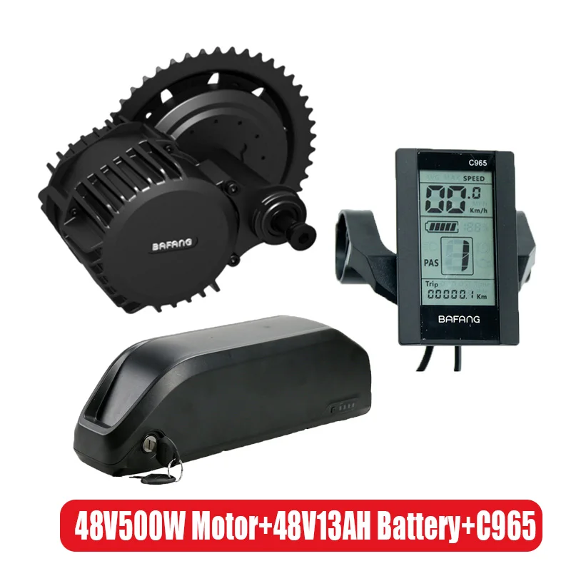 48V 1000W Bafang BBSHD BBS03B преобразователя для электрического велосипеда с сертификатом ce комплект с Батарея 48V 13/16AH 52v 17.5ah, фара для электровелосипеда в середине приводной двигатель - Цвет: 48V500W 13AH C965