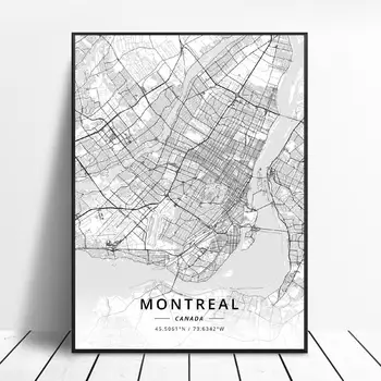 

Montreal Thunder Bay Trois-Rivieres Winnipeg Canada Map Canvas Art Poster