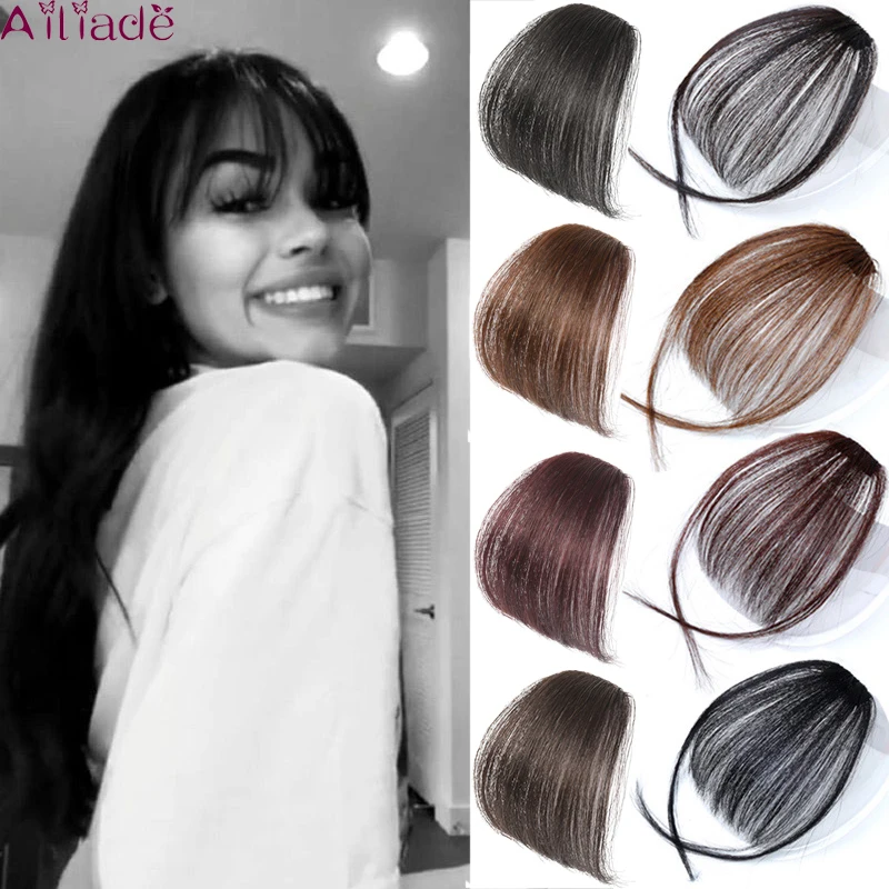 False-Hairpiece Extension Hair-Clip-In Air-Bangs Fake-Fringe Natural Synthetic Women