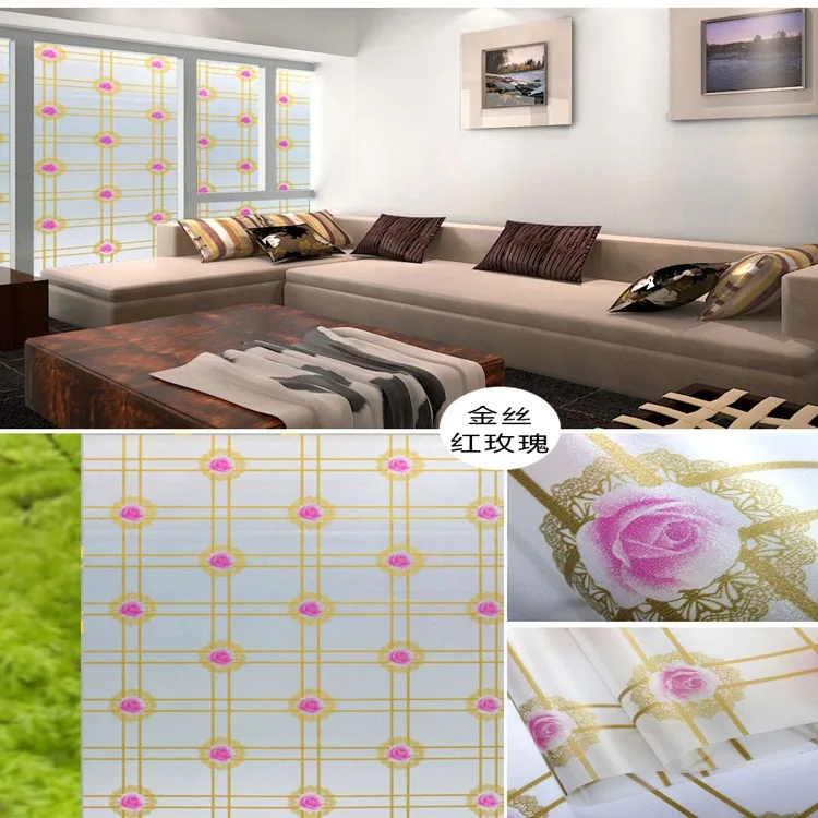 New Style PVC Self-Adhesive Waterproof Glass Film Window Sun-resistant Window Stickers Bathroom Glass Stickers Wholesale